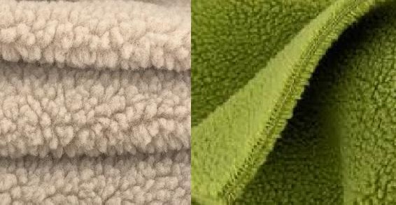 Sherpa and fleece fabrics